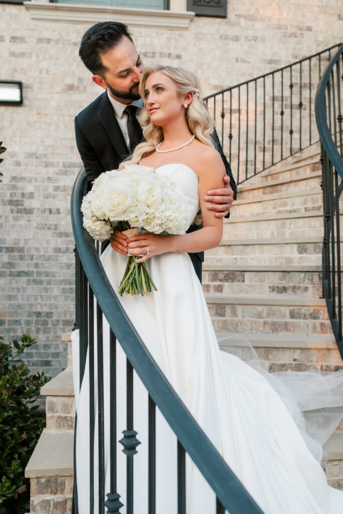 Fort Worth wedding venue bride and groom in cocktail attire