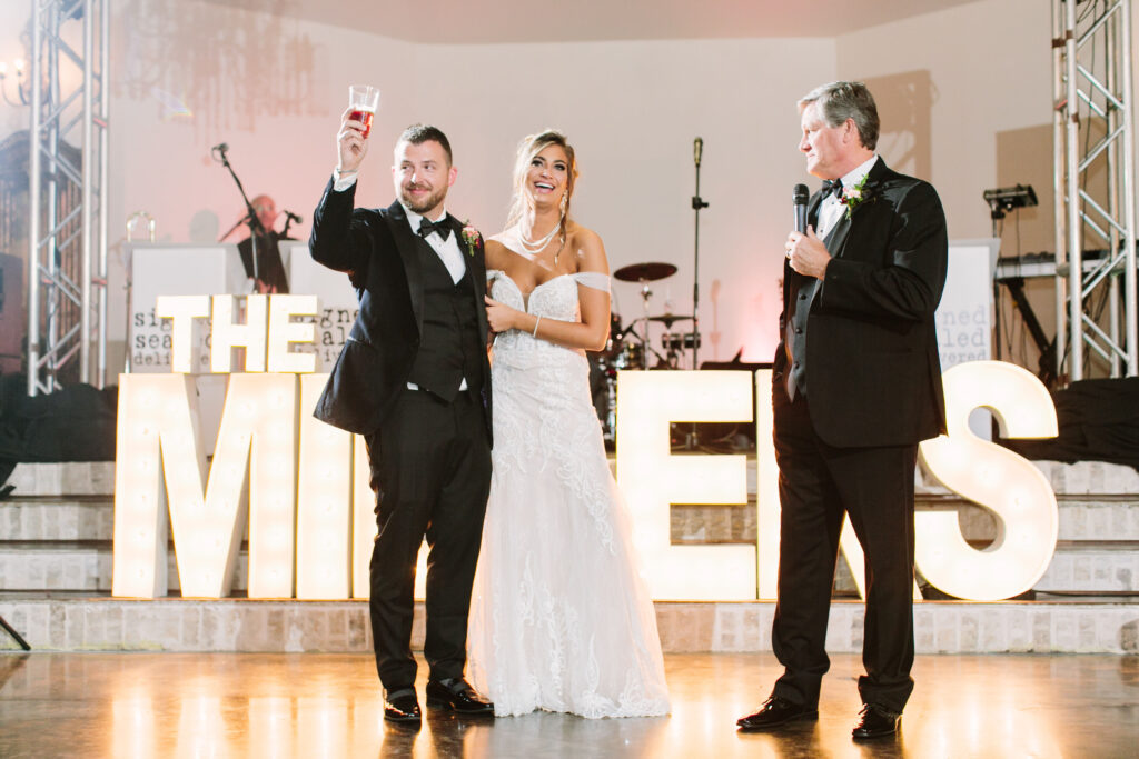 Fort Worth Wedding Reception with luxury decor and design features